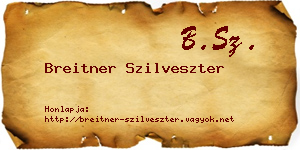 Breitner Szilveszter névjegykártya